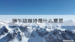 端午这首诗是什么意思