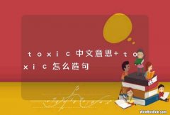 toxic中文意思 toxic怎么造句