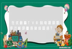 在优酷看TVB的电视剧如何才能把粤语换成国语？